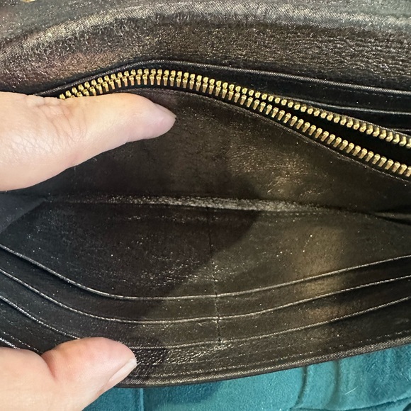 Miu Miu Metallic Silver Bow-Trim Continental Wallet - Picture 9 of 11